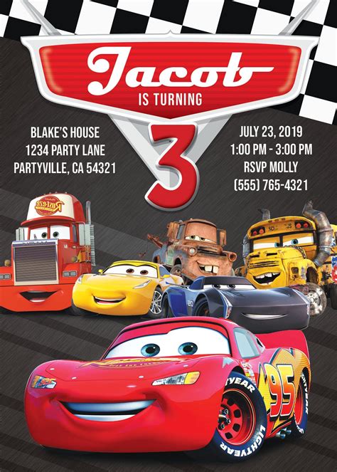 Free Cars Birthday Party Invitations .
